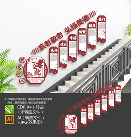 老年活动室楼梯文化墙