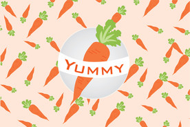 橘色橙色卡通胡萝卜图案