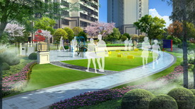 小区景观psd分层效果图