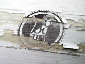 品牌logo战损朽烂木头样机