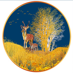 原创圆型晶瓷装饰画壁画