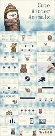 冬季卡通动物ppt