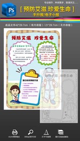 世界艾滋病日竖版小报手抄报