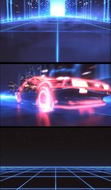 汽车行驶虚拟城市视频素材