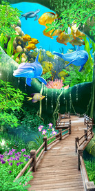 玄关3D海底世界3D海豚玄关背