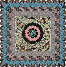 莫高窟407窟壁画三兔藻井飞天