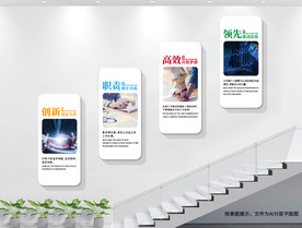楼梯企业文化墙展板