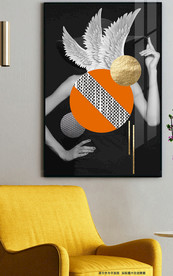 时尚美女羽毛翅膀装饰画