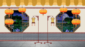 公园夜晚 小品舞台背景视频素材