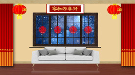 客厅室外下雪 小品舞台背景视频