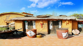 农村土房子 小品舞台背景视频