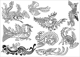 近代花纹 孔雀 纹理