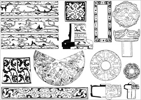 隋唐 几何纹 动物纹 花卉纹