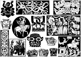 莲花图案  几何图形 组合图形