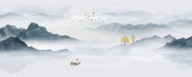 巨幅水墨山水