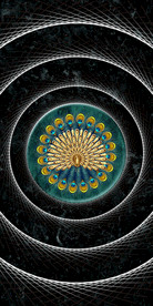 创意新中式抽象孔雀线条挂画玄关