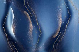 高清大气蓝色绸缎鎏金背景素材