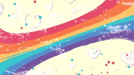 彩虹卡通庆典商业童趣背景视视频