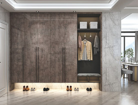 全屋定制现代轻奢极简玄关鞋柜图