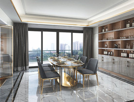 全屋定制镶金条酒柜餐边柜图