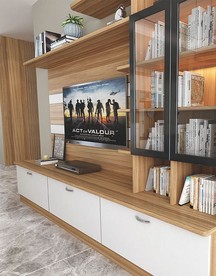 全屋定制客厅板式电视柜背景墙图