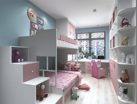 全屋定制简约板式卧室儿童房图