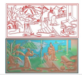 金台拜将 精雕图