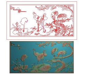 松鹤延年大床中心花板