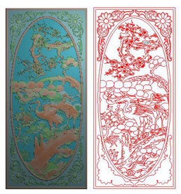 松鹤迎春 精雕图