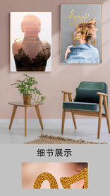 现代简约抽象风景女郎装饰画