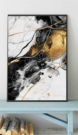 水墨烁金抽象金色油画玄关装饰画