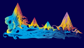 山水线条抽象矢量图