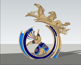 蒙古族雕塑 搏克手雕塑