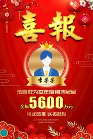 喜报销售冠军喜报企业销售喜报战
