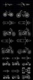摩托车自行车CAD图库