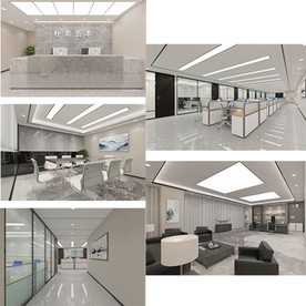 新中式办公室董事长前台形象墙