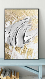 抽象金色油漆油画玄关装饰画