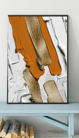 爱马仕抽象金色油漆油画装饰画