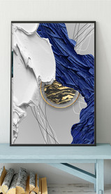 北欧抽象金色油漆油画玄关装饰画