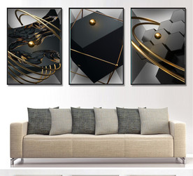 现代烁金立体几何装饰无框画