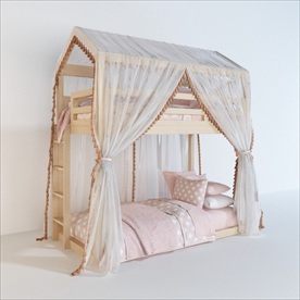 双层立柱儿童床模型