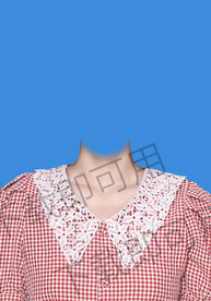 证件照女生格子衬衫高清模板