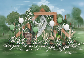 户外婚礼迎宾区