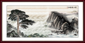 迎客松黄山迎客松国画迎客松