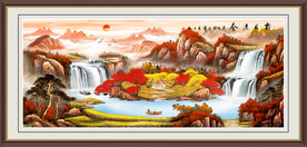 左右逢源山水画