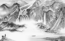 国画 高清唯美山水 TIF分层