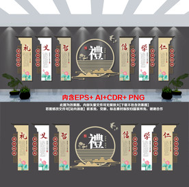 礼仪文化墙 校园文化 校园展板