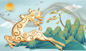 麋鹿装饰画