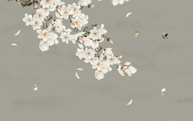 花鸟壁纸花鸟背景墙花鸟隔断屏风