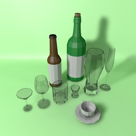 酒瓶模型 酒杯模型